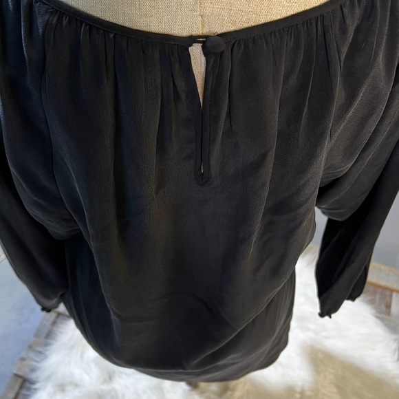 EUC [Rebecca Taylor] Black SILK Silver Beaded Batwing Tunic Blouse | 6 · Small - Picture 8 of 13